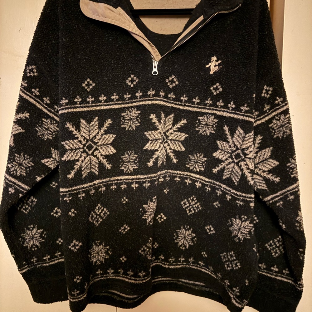 Disney Navy and Cream Snowflake Zip-Up Top
